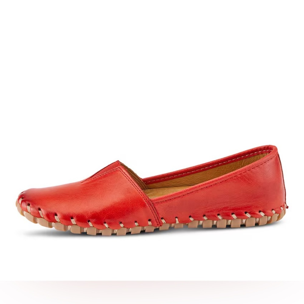Spring Step  Kathaleta Red Leather Moccasin Flats
